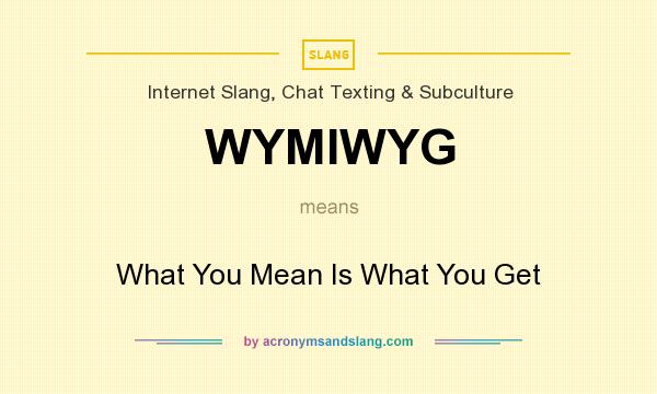What does WYMIWYG mean? It stands for What You Mean Is What You Get
