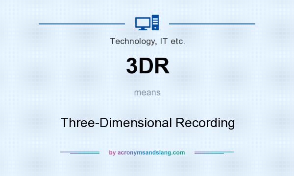 What does 3DR mean? It stands for Three-Dimensional Recording