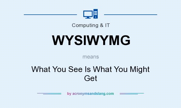 What does WYSIWYMG mean? It stands for What You See Is What You Might Get