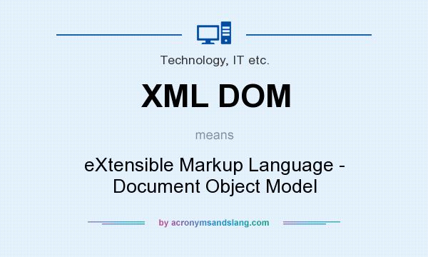 What does XML DOM mean? It stands for eXtensible Markup Language - Document Object Model
