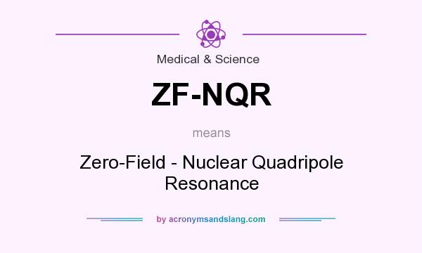 What does ZF-NQR mean? It stands for Zero-Field - Nuclear Quadripole Resonance