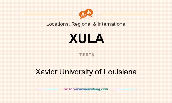 What does XULA mean? It stands for Xavier University of Louisiana