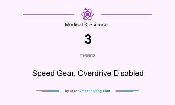 What does 3 mean? It stands for Speed Gear, Overdrive Disabled
