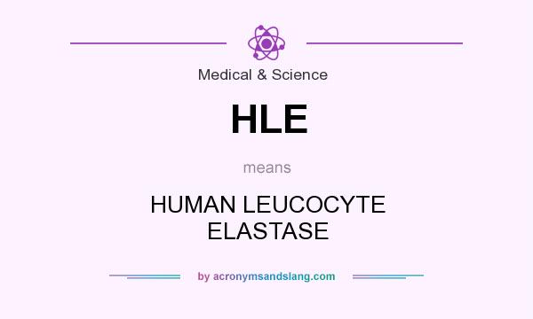 What does HLE mean? It stands for HUMAN LEUCOCYTE ELASTASE