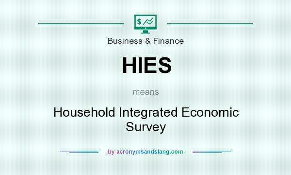 What does HIES mean? It stands for Household Integrated Economic Survey