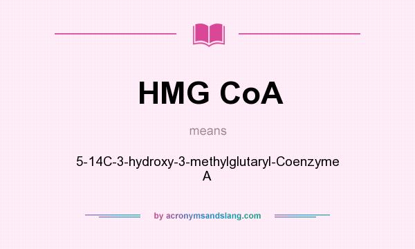 What does HMG CoA mean? It stands for 5-14C-3-hydroxy-3-methylglutaryl-Coenzyme A