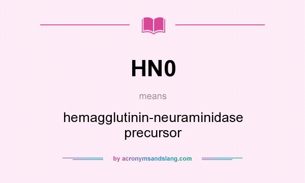 What does HN0 mean? It stands for hemagglutinin-neuraminidase precursor