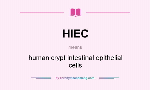 What does HIEC mean? It stands for human crypt intestinal epithelial cells
