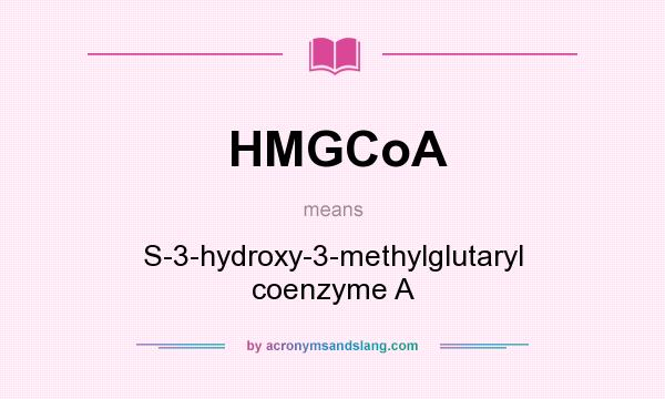 What does HMGCoA mean? It stands for S-3-hydroxy-3-methylglutaryl coenzyme A