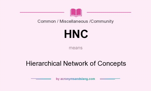 What does HNC mean? It stands for Hierarchical Network of Concepts