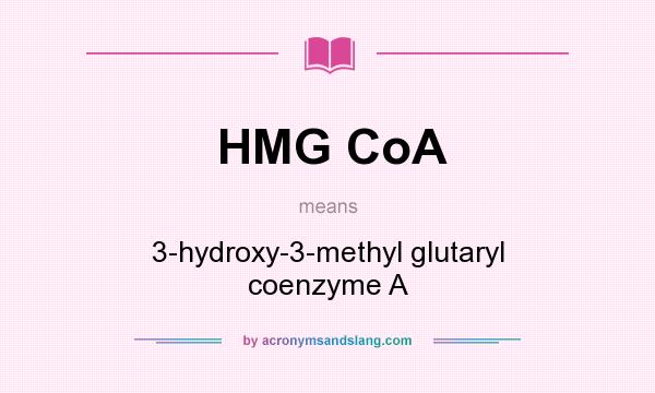 What does HMG CoA mean? It stands for 3-hydroxy-3-methyl glutaryl coenzyme A