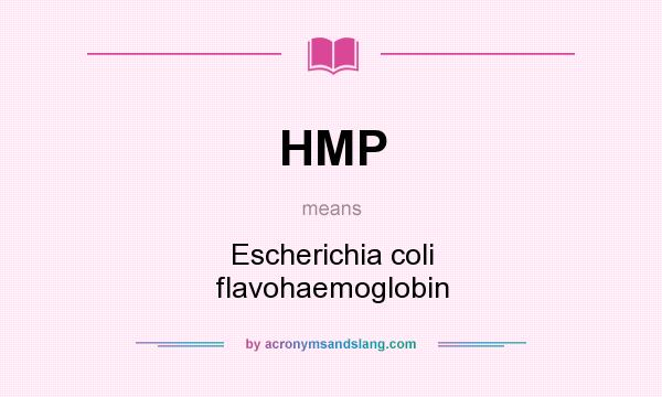 What does HMP mean? It stands for Escherichia coli flavohaemoglobin