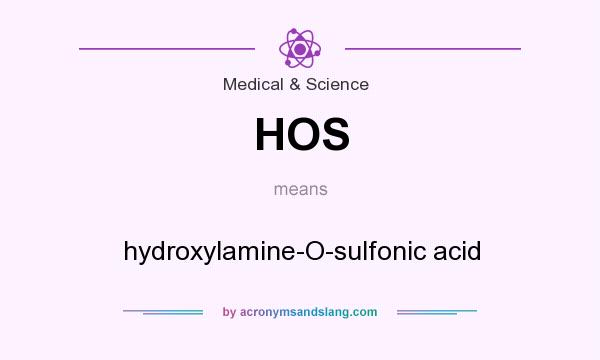 What does HOS mean? It stands for hydroxylamine-O-sulfonic acid