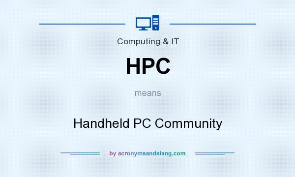 What does HPC mean? It stands for Handheld PC Community