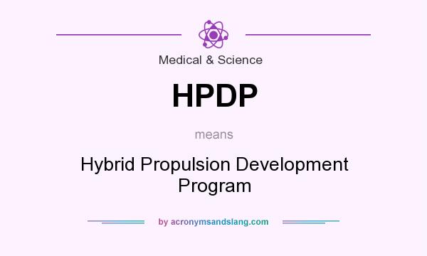What does HPDP mean? It stands for Hybrid Propulsion Development Program