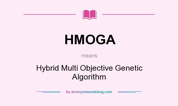 What does HMOGA mean? It stands for Hybrid Multi Objective Genetic Algorithm