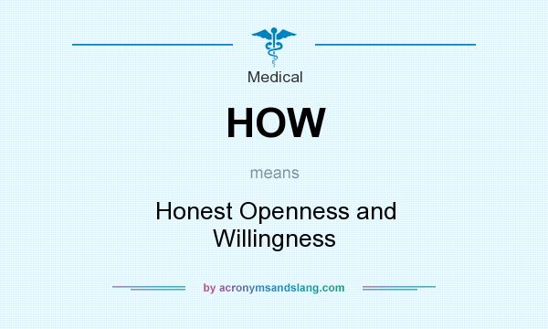 What does HOW mean? It stands for Honest Openness and Willingness