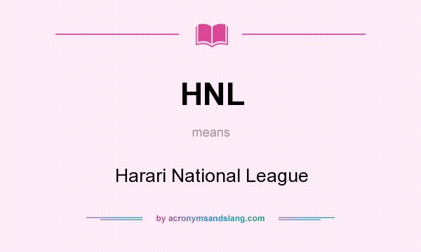 What does HNL mean? It stands for Harari National League