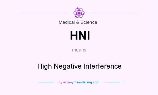 What does HNI mean? It stands for High Negative Interference