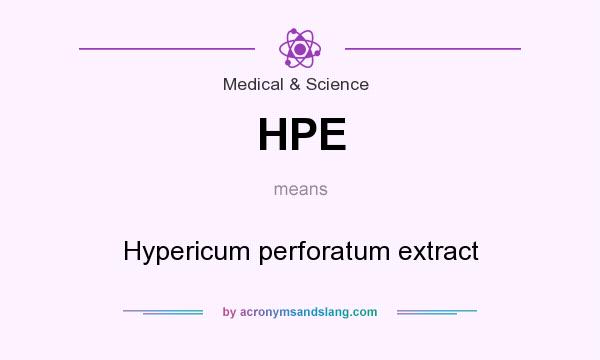 What does HPE mean? It stands for Hypericum perforatum extract