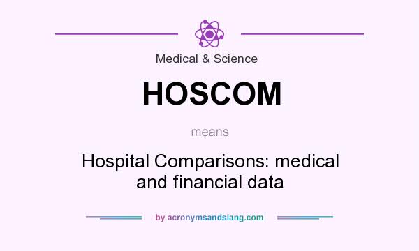 What does HOSCOM mean? It stands for Hospital Comparisons: medical and financial data