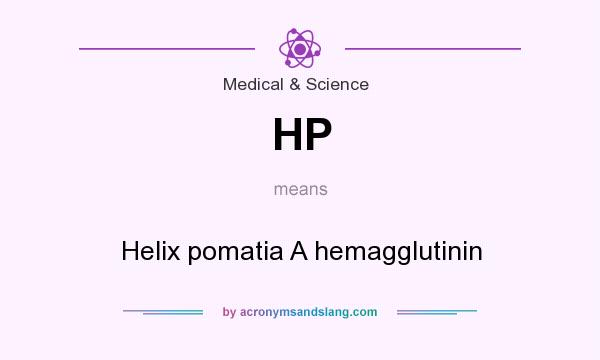 What does HP mean? It stands for Helix pomatia A hemagglutinin