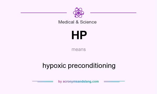 What does HP mean? It stands for hypoxic preconditioning
