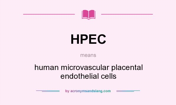 What does HPEC mean? It stands for human microvascular placental endothelial cells