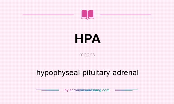 What does HPA mean? It stands for hypophyseal-pituitary-adrenal