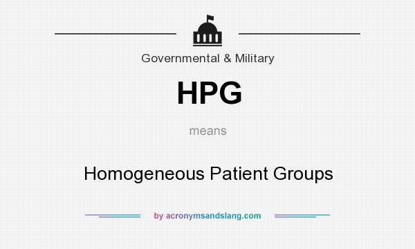What does HPG mean? It stands for Homogeneous Patient Groups