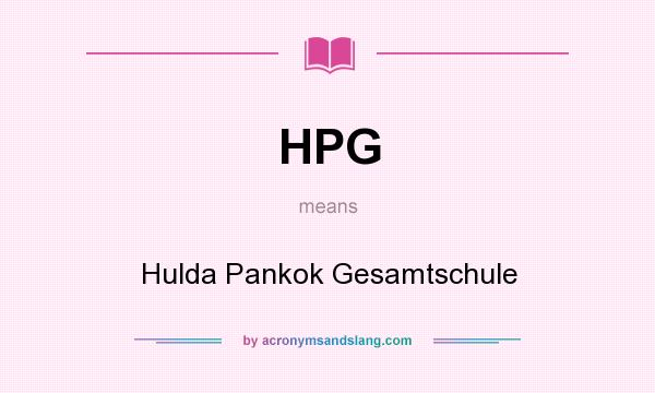 What does HPG mean? It stands for Hulda Pankok Gesamtschule