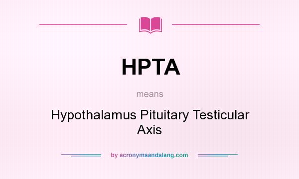What does HPTA mean? It stands for Hypothalamus Pituitary Testicular Axis