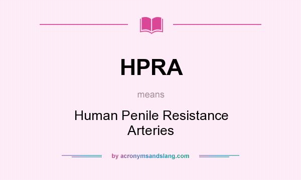 What does HPRA mean? It stands for Human Penile Resistance Arteries