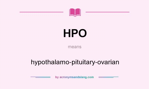 What does HPO mean? It stands for hypothalamo-pituitary-ovarian