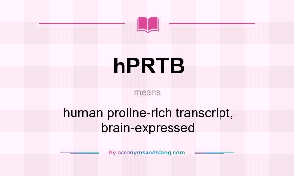 What does hPRTB mean? It stands for human proline-rich transcript, brain-expressed