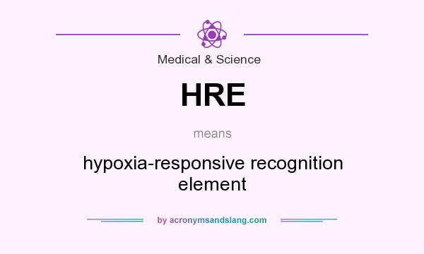 What does HRE mean? It stands for hypoxia-responsive recognition element