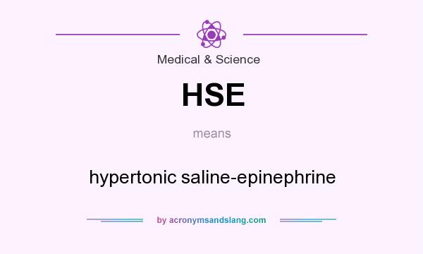 What does HSE mean? It stands for hypertonic saline-epinephrine