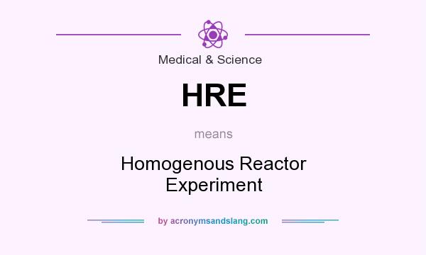 What does HRE mean? It stands for Homogenous Reactor Experiment