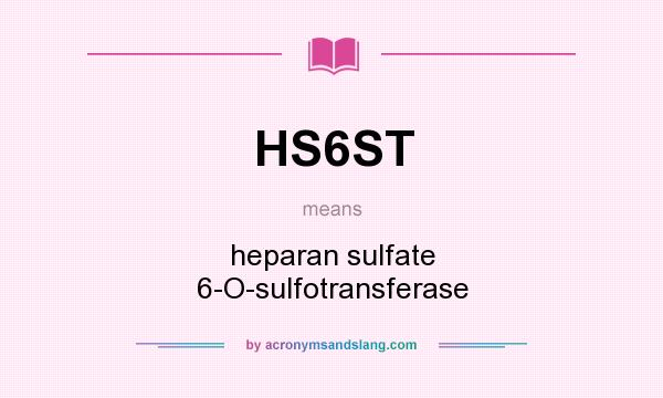 What does HS6ST mean? It stands for heparan sulfate 6-O-sulfotransferase