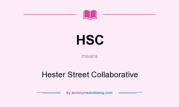 What does HSC mean? It stands for Hester Street Collaborative