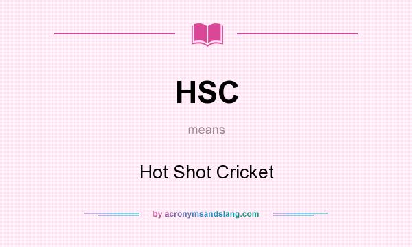 What does HSC mean? It stands for Hot Shot Cricket