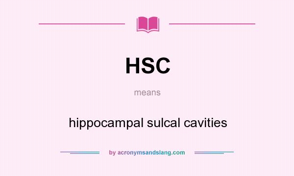 What does HSC mean? It stands for hippocampal sulcal cavities