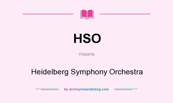 What does HSO mean? It stands for Heidelberg Symphony Orchestra