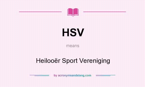 What does HSV mean? It stands for Heilooër Sport Vereniging