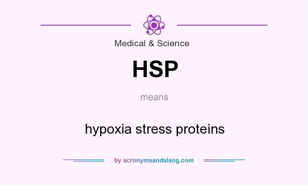 What does HSP mean? It stands for hypoxia stress proteins
