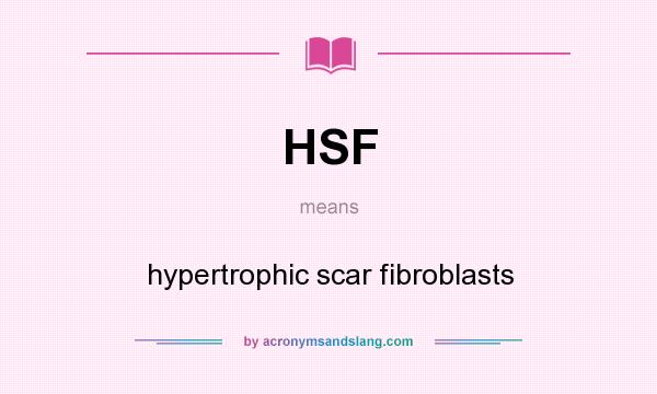 What does HSF mean? It stands for hypertrophic scar fibroblasts