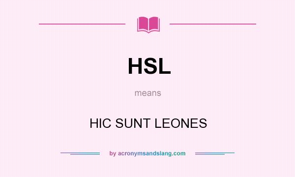 What does HSL mean? It stands for HIC SUNT LEONES