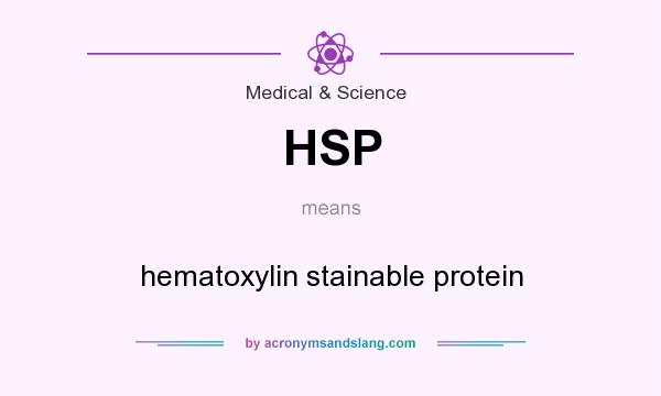 What does HSP mean? It stands for hematoxylin stainable protein