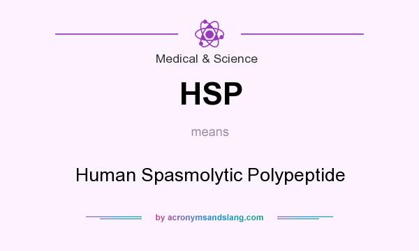 What does HSP mean? It stands for Human Spasmolytic Polypeptide