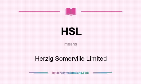 What does HSL mean? It stands for Herzig Somerville Limited